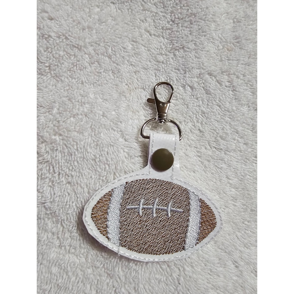 Football Keychain Embroidered‎ Sports Keyring Bag Charm Zipper Pull